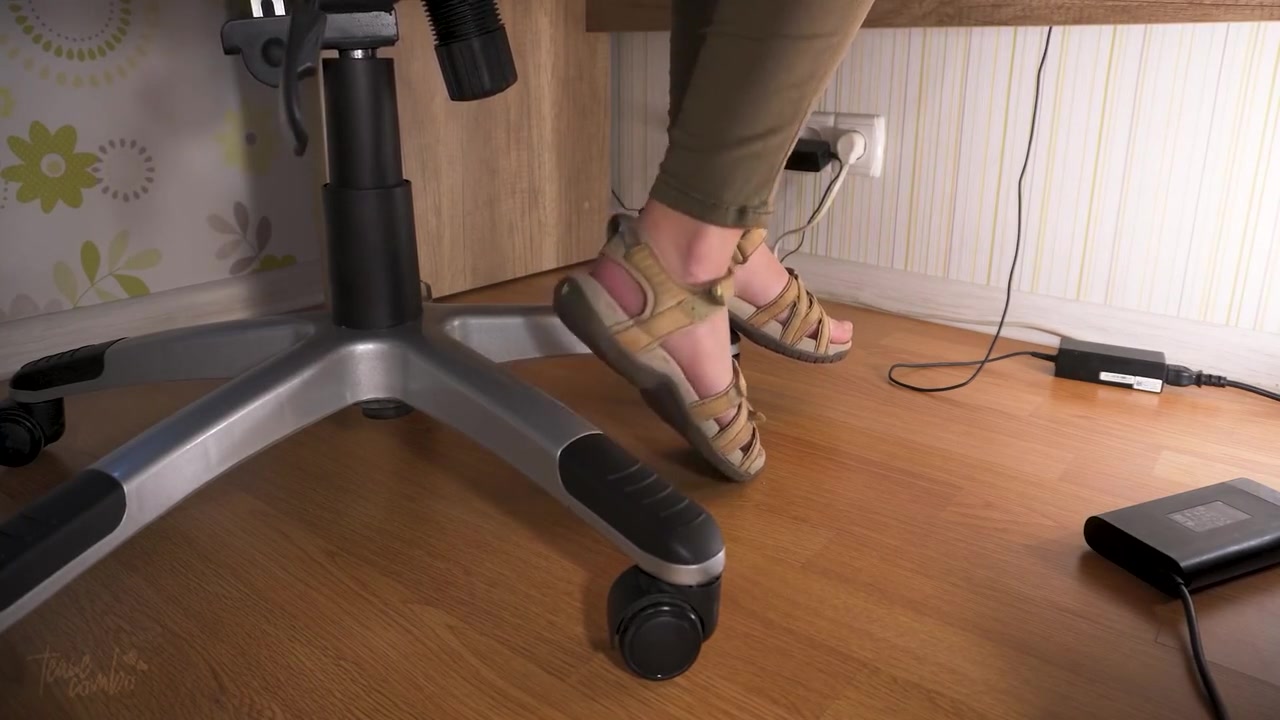 Worship My Sexy Feet In Worn Sandals Under Table