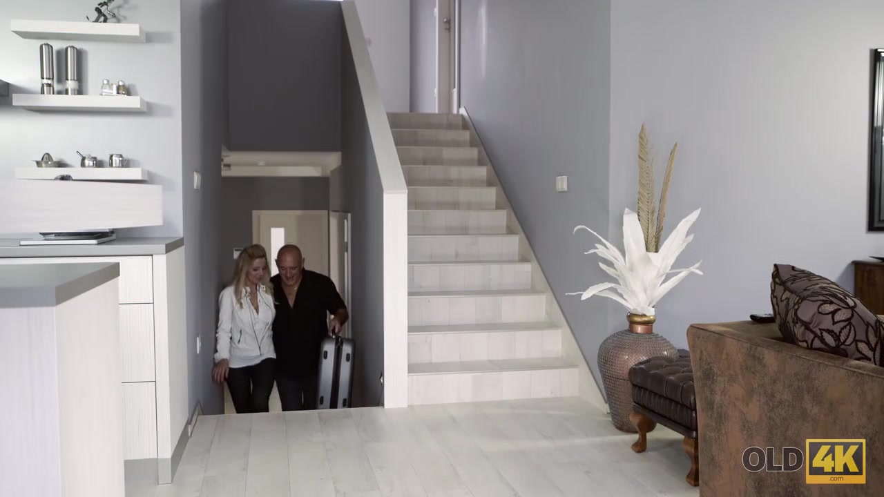 OLD4K. Old guy impales his sweet mistress when they return