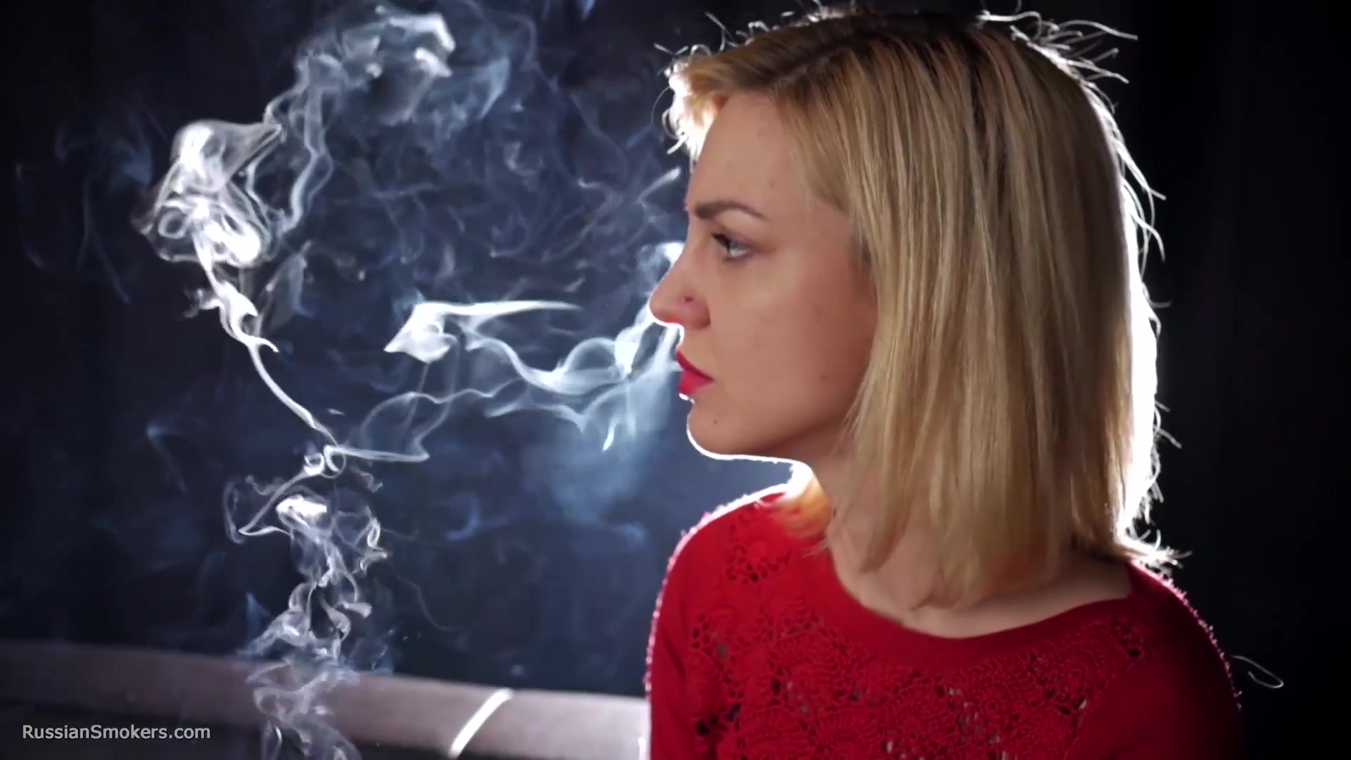 Many Many Nose Exhales With Cork Cigarette