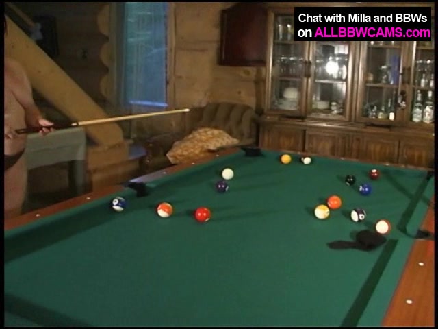 Pussy BBW plays on pool table