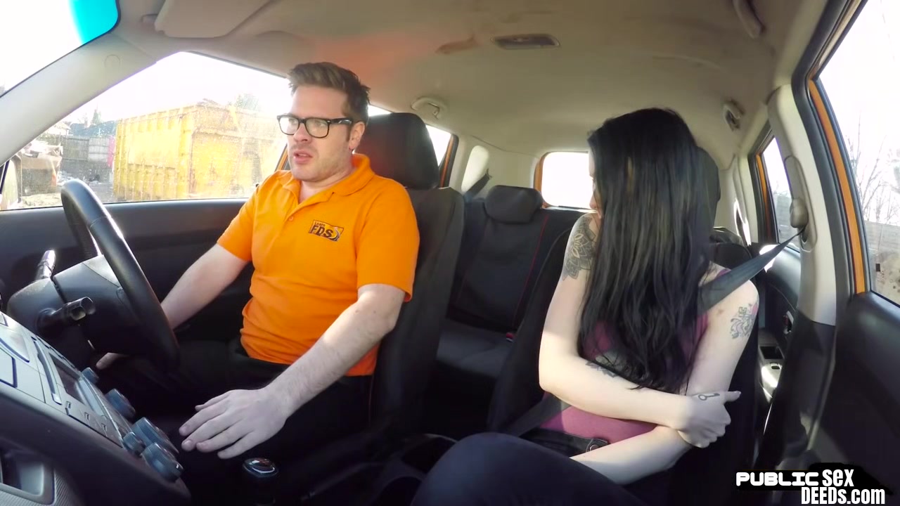 Inked UK babe stuffed by tutor after driving lesson
