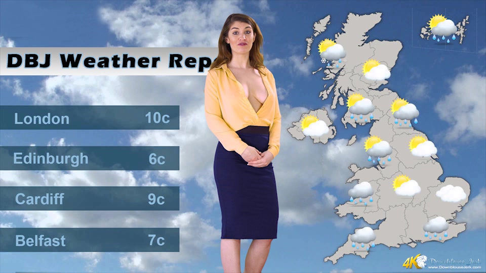 Katie Louise in Weather Report - DownblouseJerk