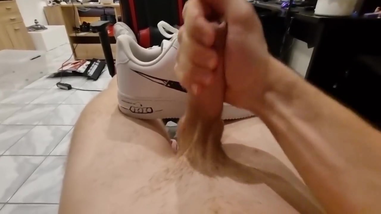 Splashed On The Gaming Chair With Sneakers