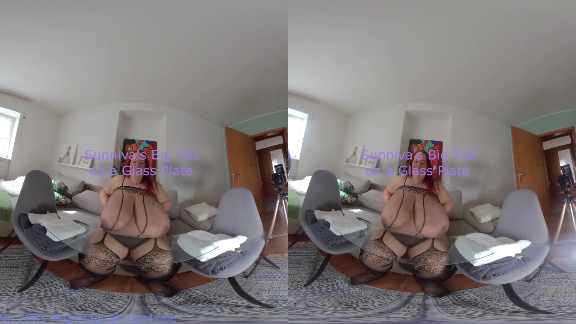 Sunniva's Big Tits On a Glass Plate - MajaMagic