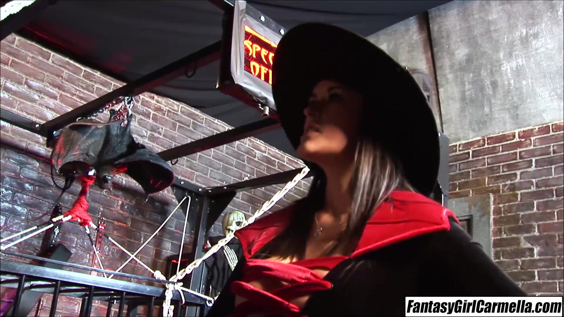 Carmella Bing 3way halloween party sex Lucy and hubby join in