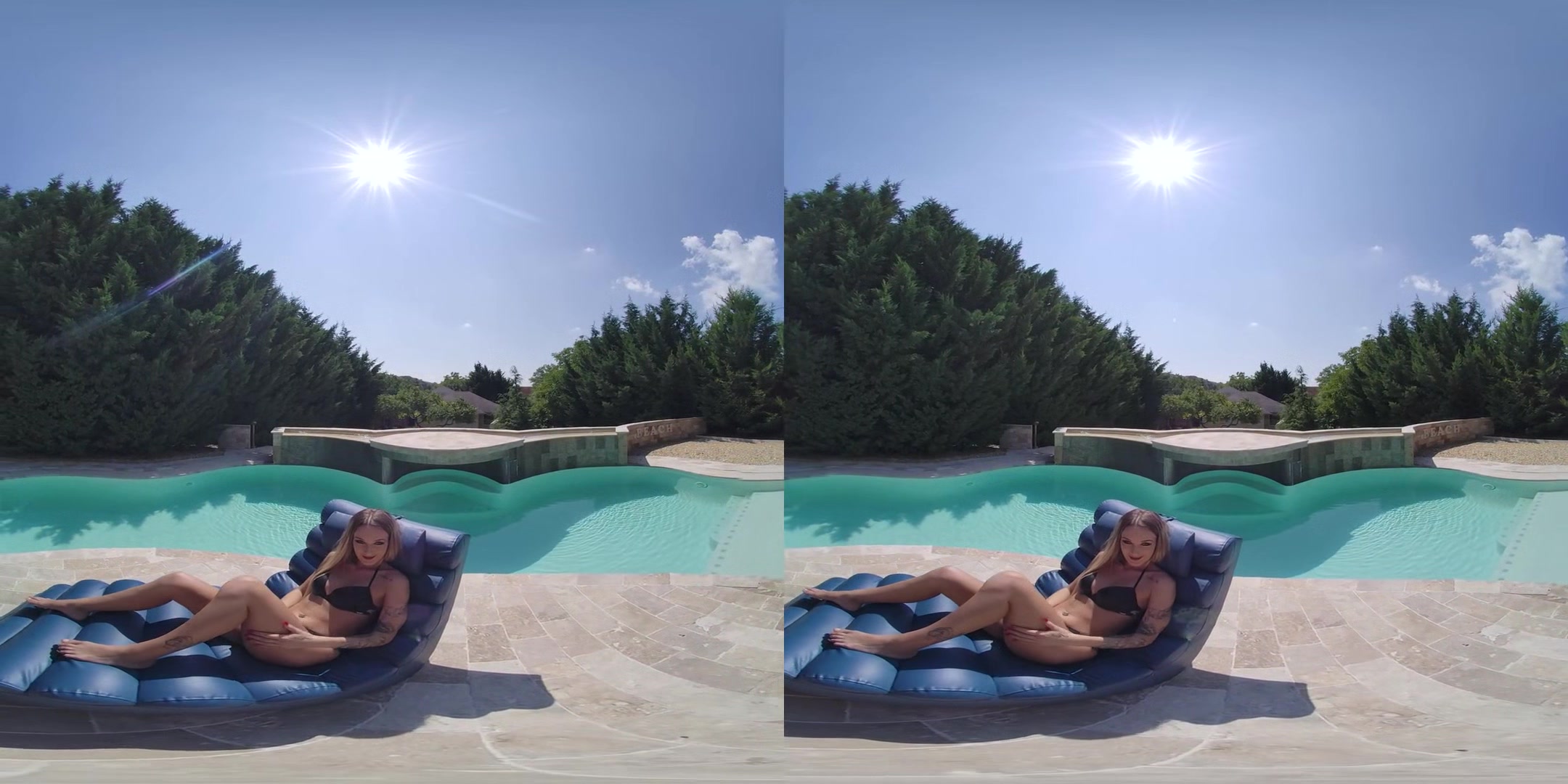 Hot Summer Morning; Beautiful Blonde Virtual Girlfriend Experience in a Bikini Out by the Pool