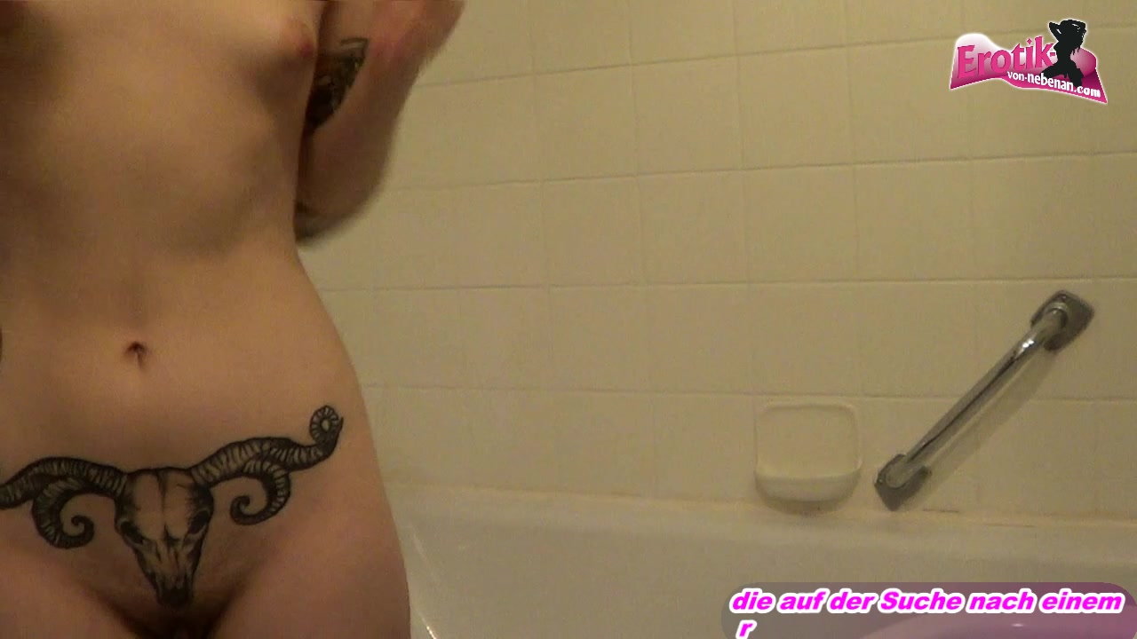 SHAVE - german skinny 18yo teen 18+ shave asshole and pussy in shower
