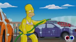 Family Guy and The Simpsons naked car wash
