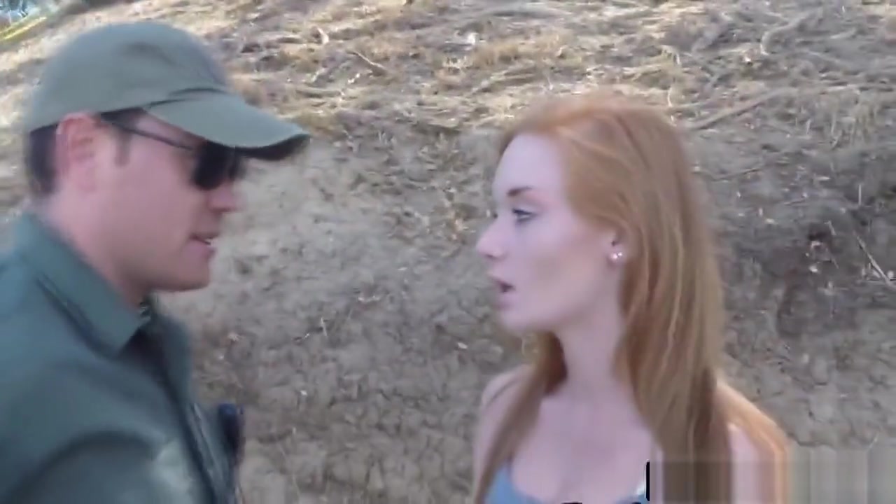 Redhead teen 18+ Takes Border Guard Cock Outdoors