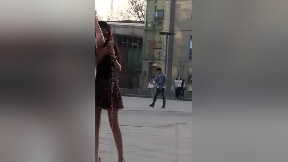 Chinese girl in short skirt