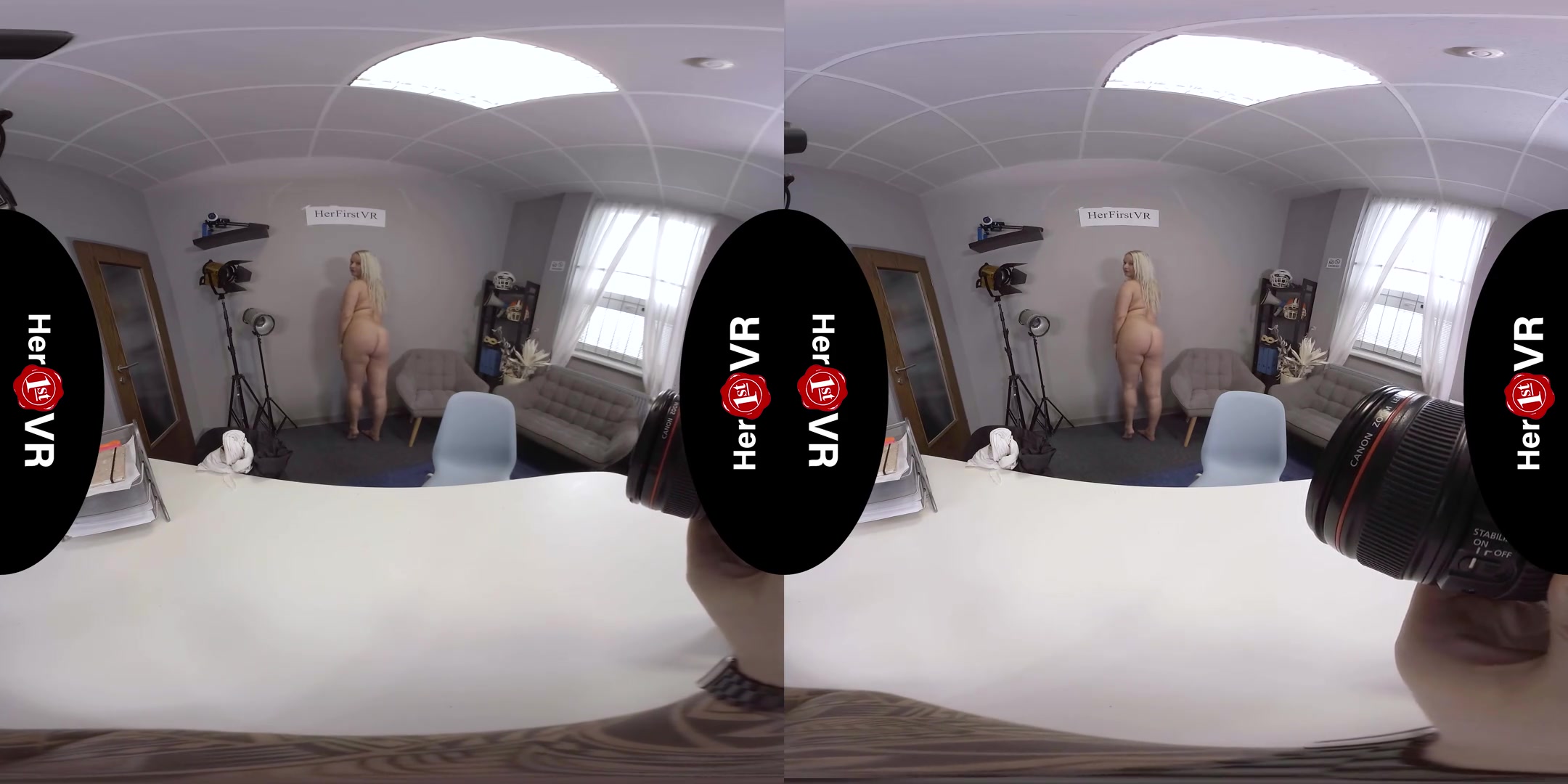Monika - VR Casting; Big Tit Blonde Chubby Amateur
