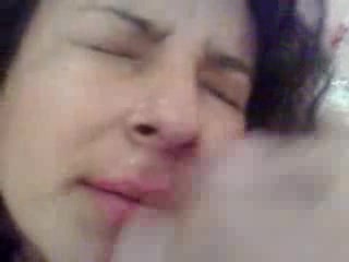 Curly-haired Latina sucks powerful cock and licks balls