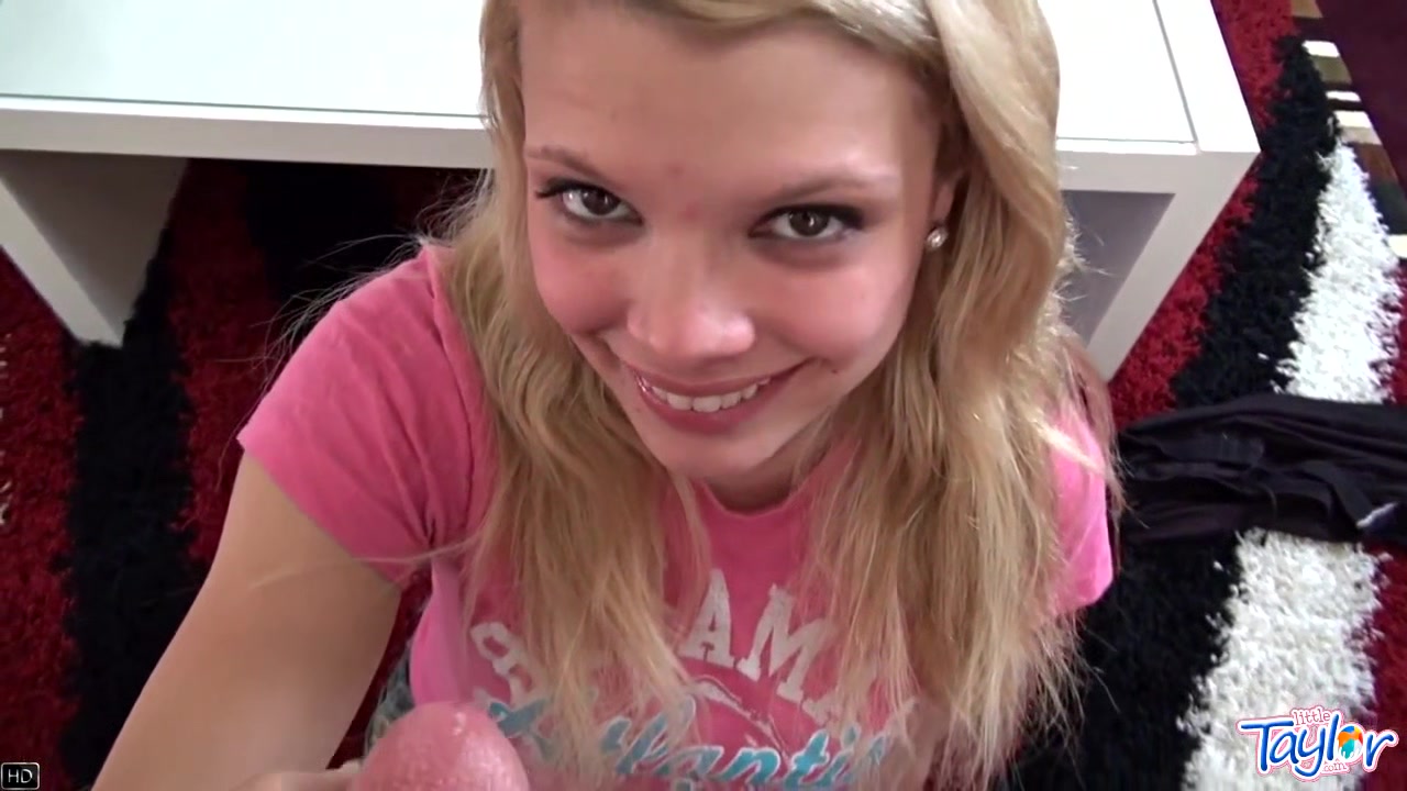 Slutty teen little taylor sucking on cock