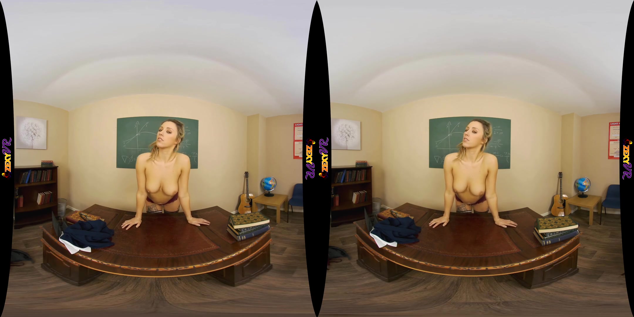 Pay Attention - Blonde Solo Model Teacher Striptease