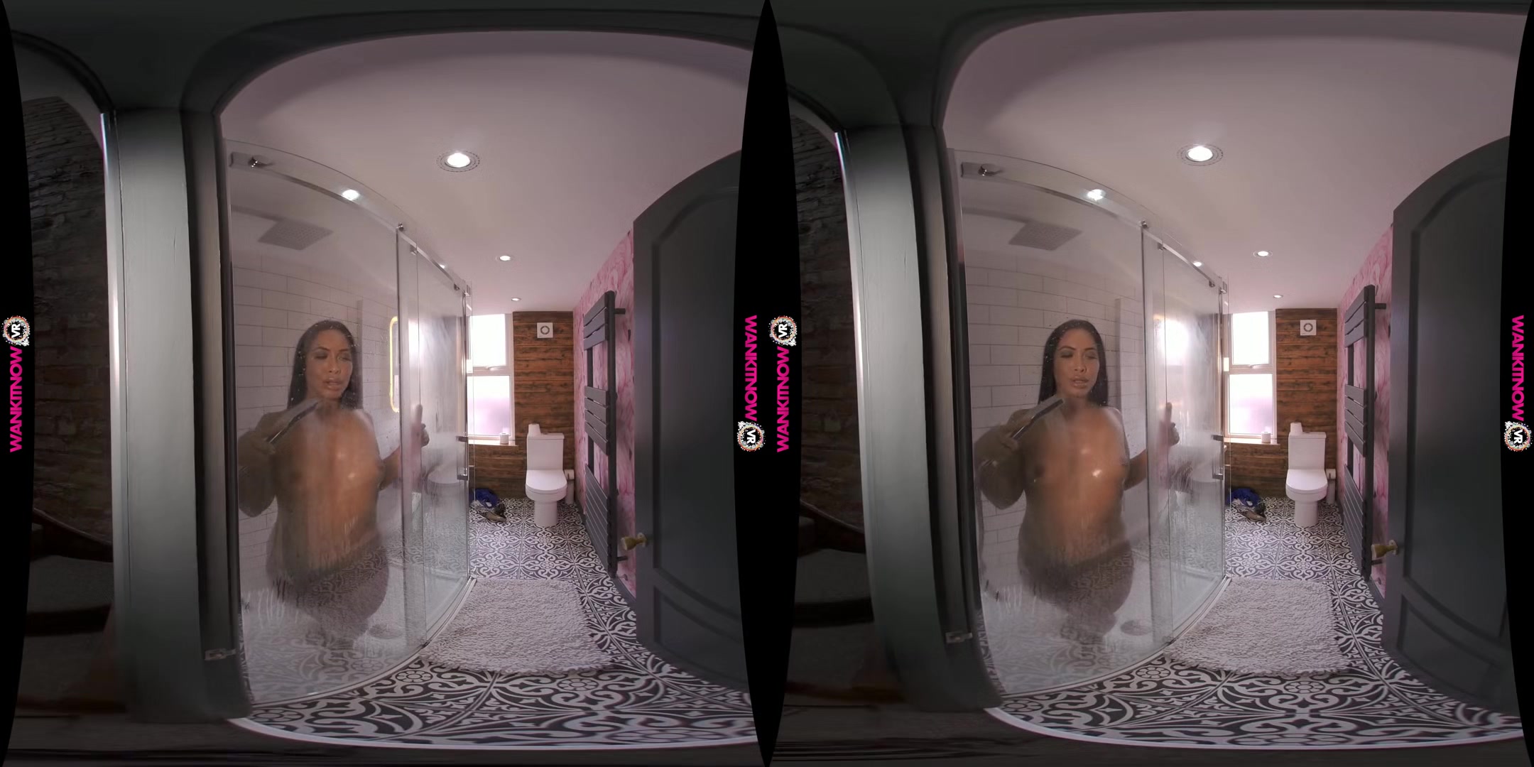 Shower Voyeur - Sexy Brunette Amateur Striptease