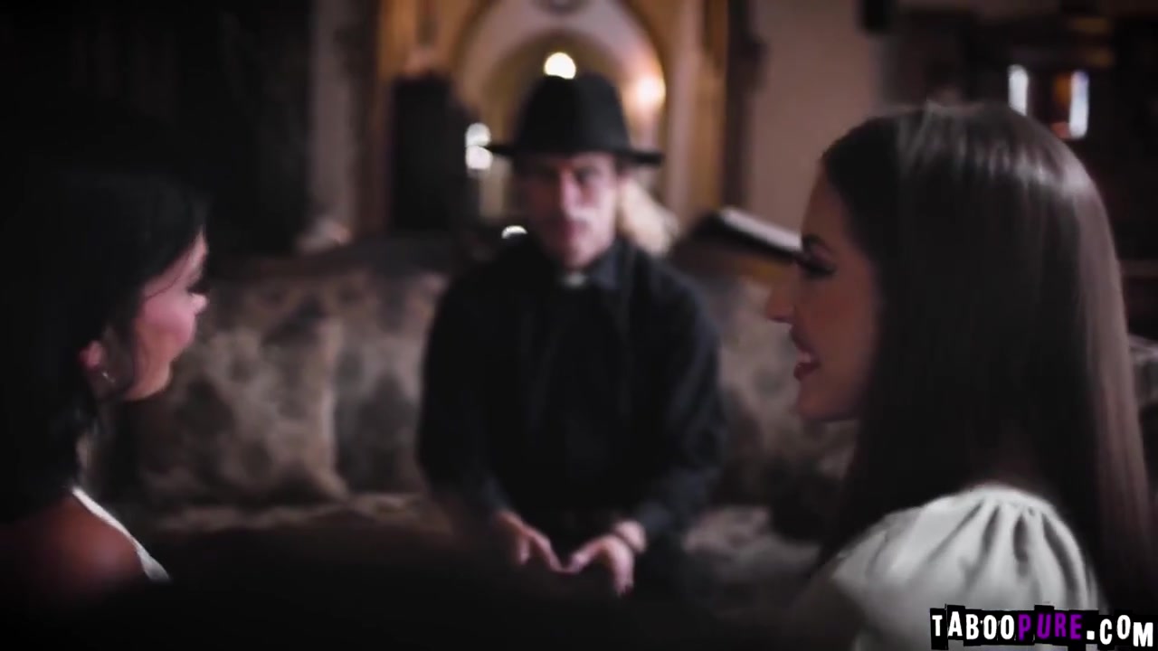 Two Lesbian Couples Have Threesome With The Priest