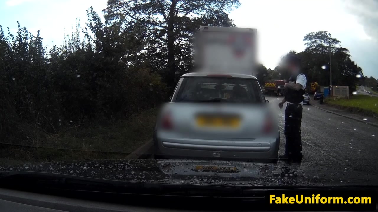 reality brit slut cumshowered and tricked by fake cop