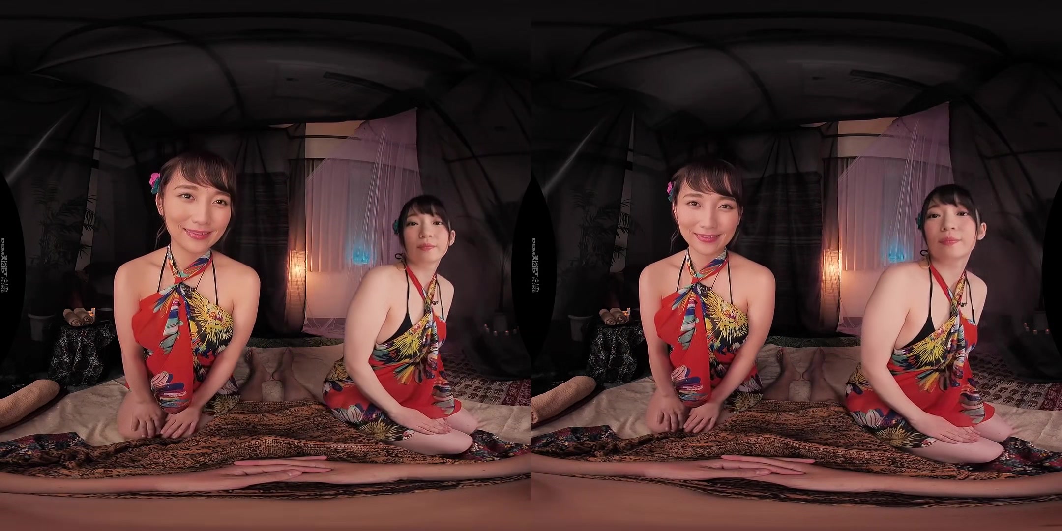 Put Your Cock in 2 Pussies While You're Getting a Massage G-Cup; Big Tits MFF Threesome Japanese Massage