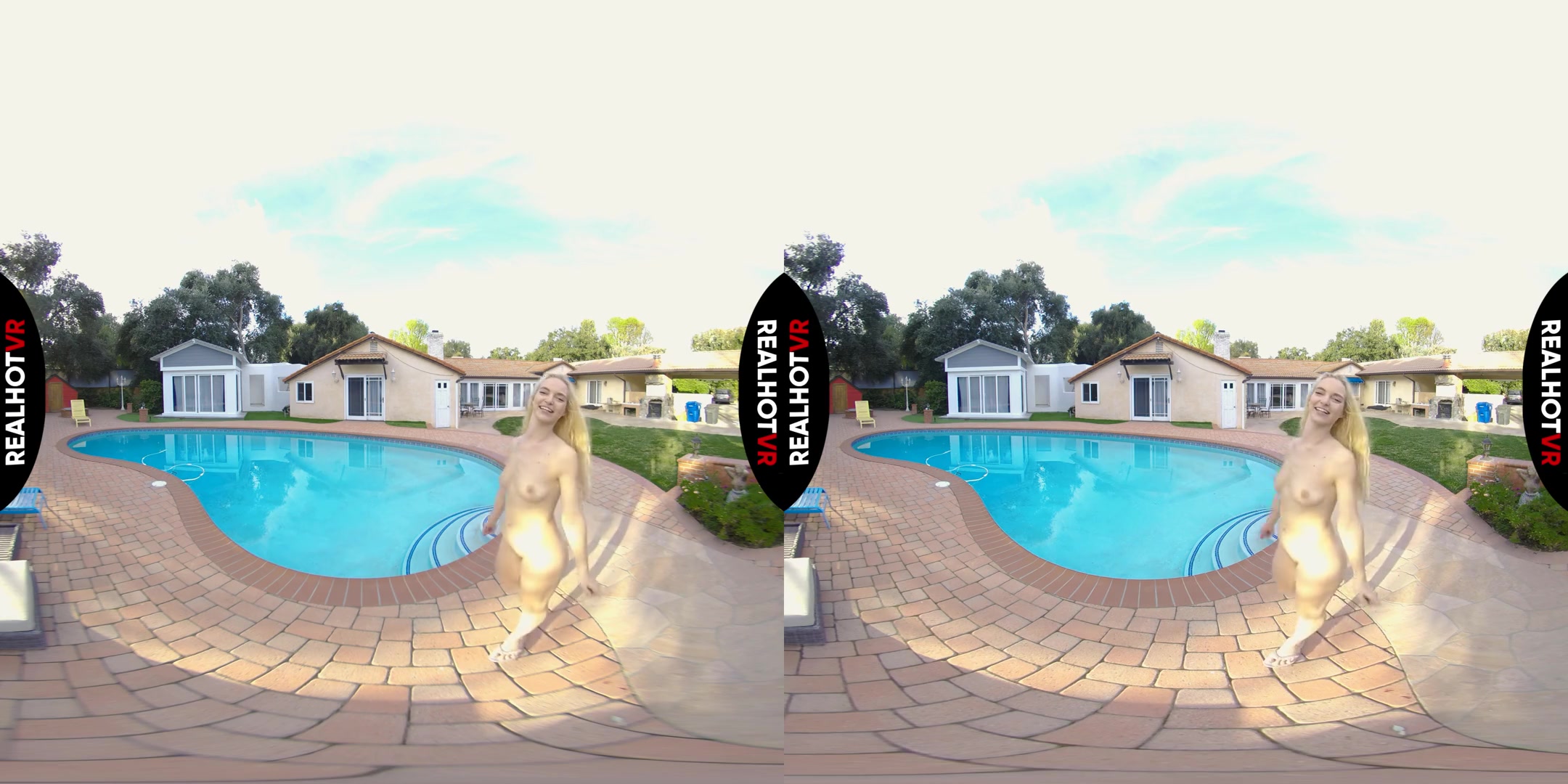 Banging The Pool Boy In Stepdad' Bed - Blonde teen 18+ Babe Solo by the Pool