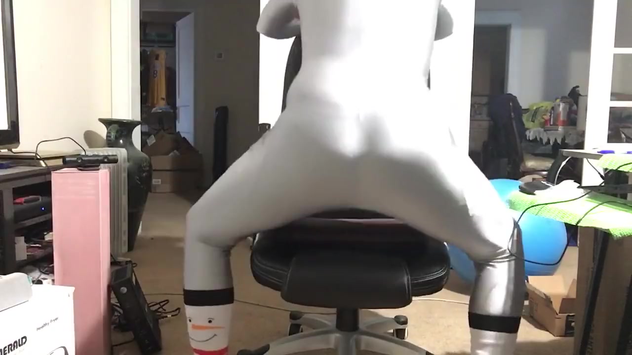 Spandex Suit Yoga Ball Humping & Handcuff To Chair