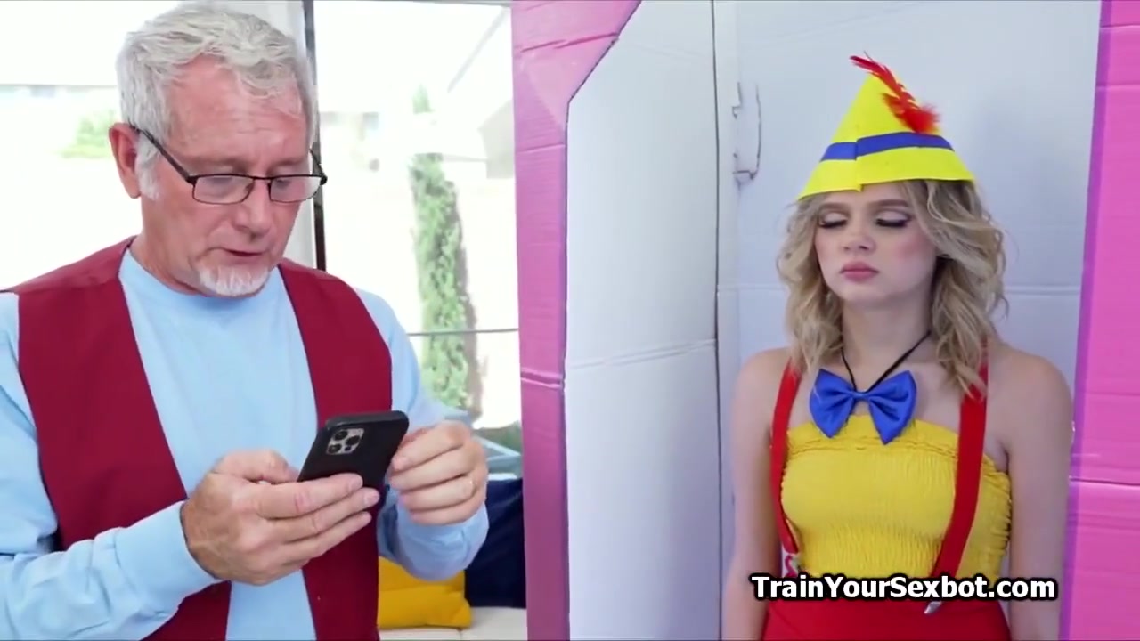 Petite Blonde Sexbot Meets Fat Dick With Her Mouth