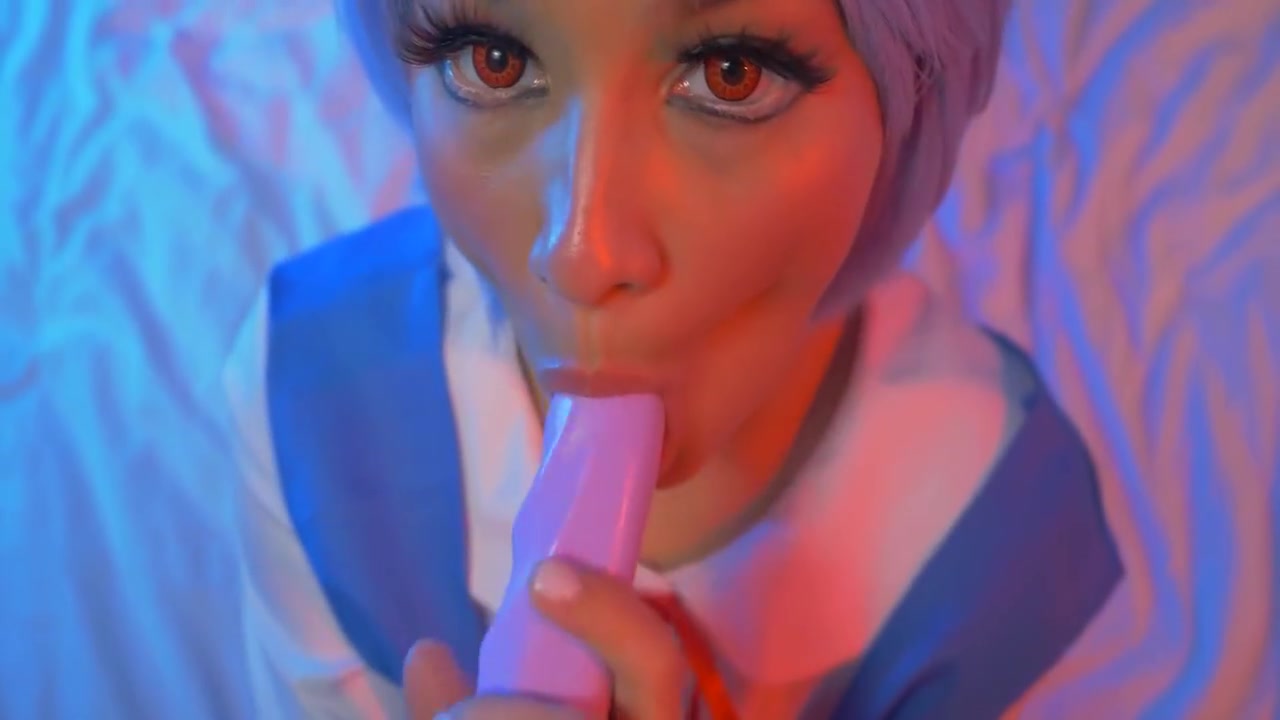Cosplay teens 18+ Sensual Solo Session With A Dildo 11 Min With Rei Ayanami
