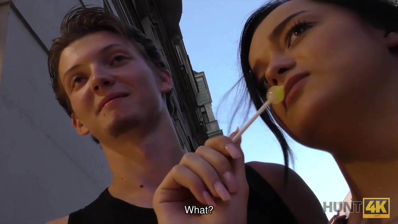 HUNT4K. Pretty brunette fucked by stranger to earn cash for ring