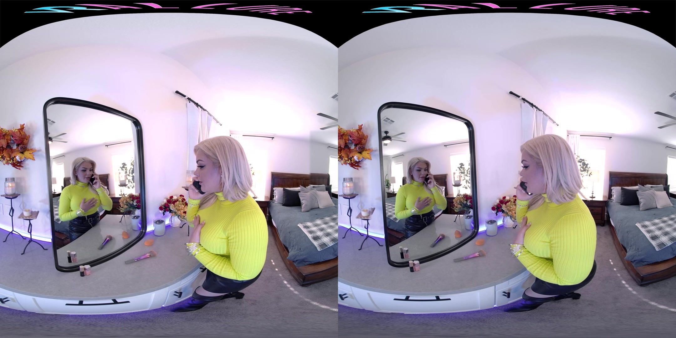 Busty blonde gets off with her toy in VR