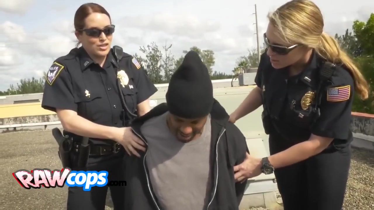Naughty Cops Riding Cock Outdoors