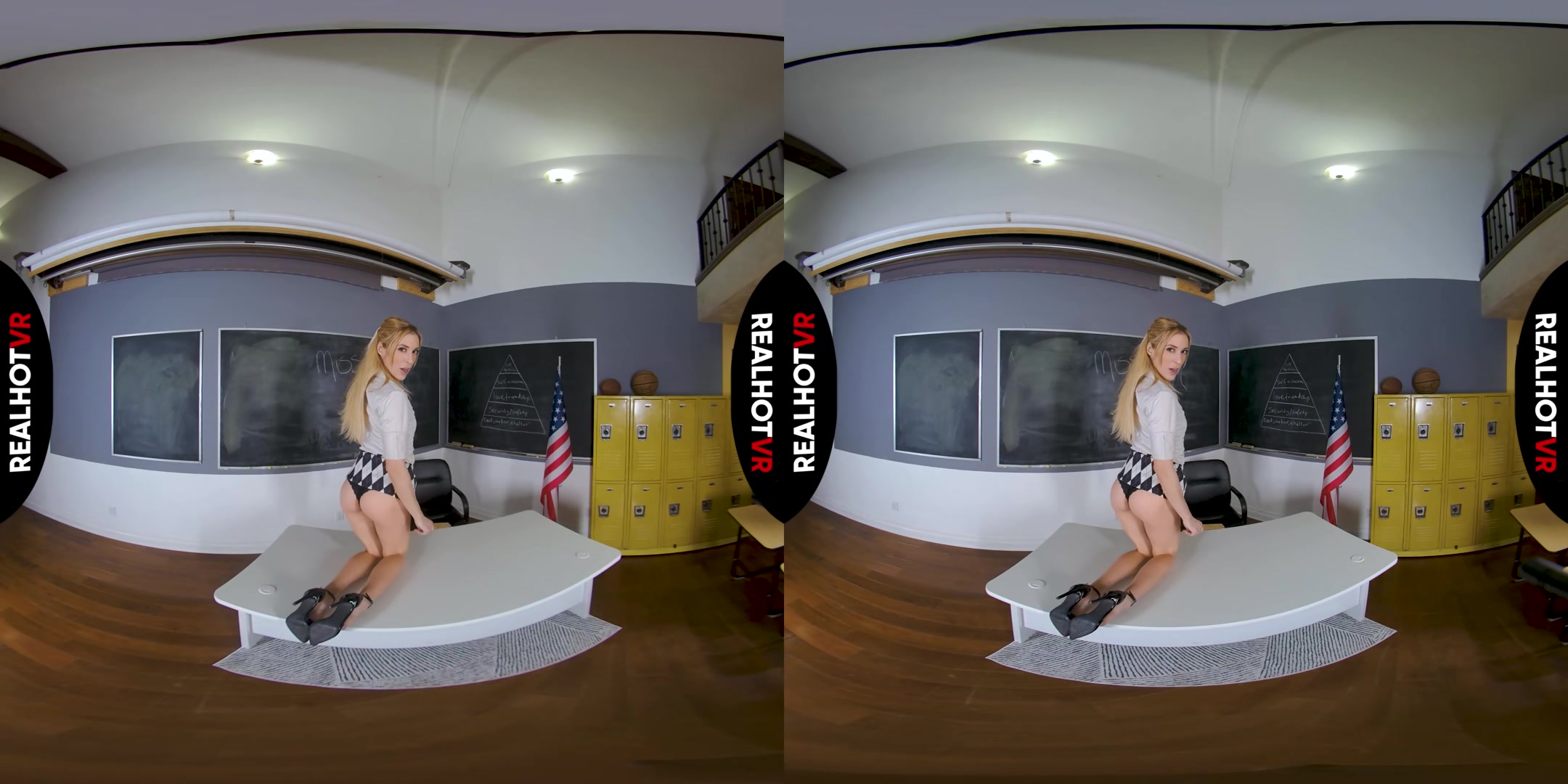 My Hot Teacher Lets Me Fuck Her & My Stepsister Joins In For Better Grades - RealHotVR