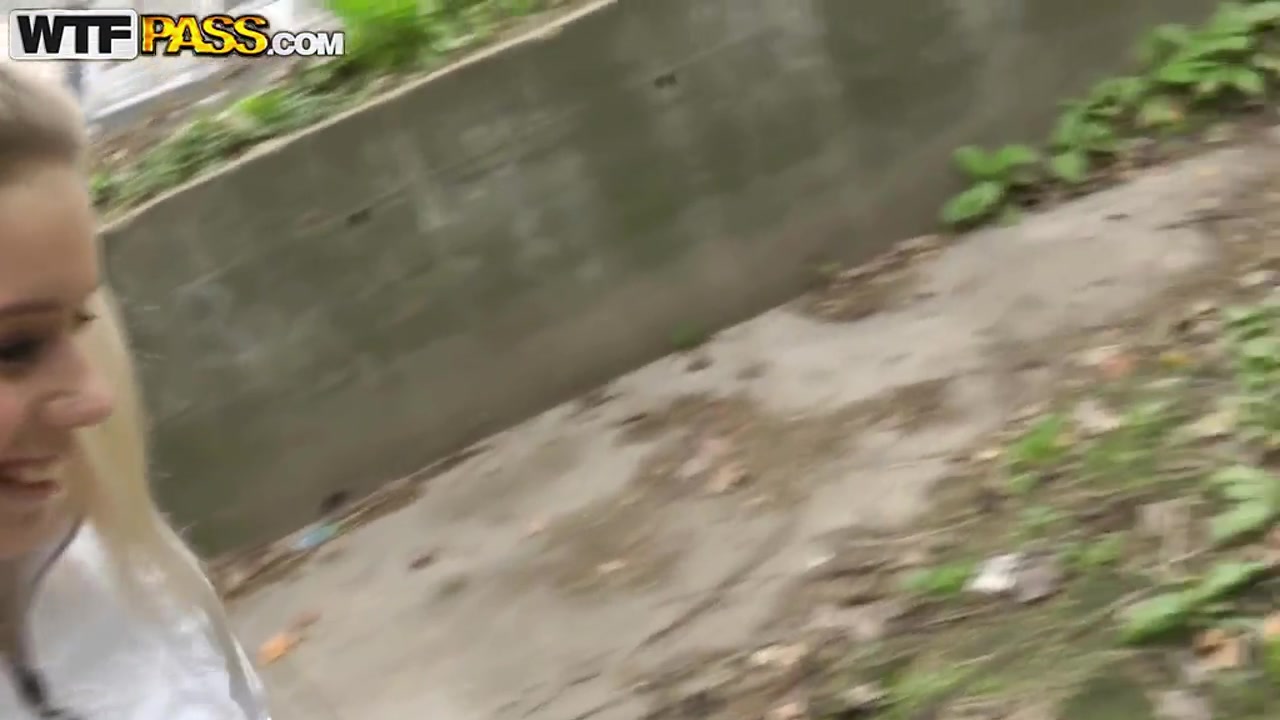Pretty young Nesty does blowjob in public