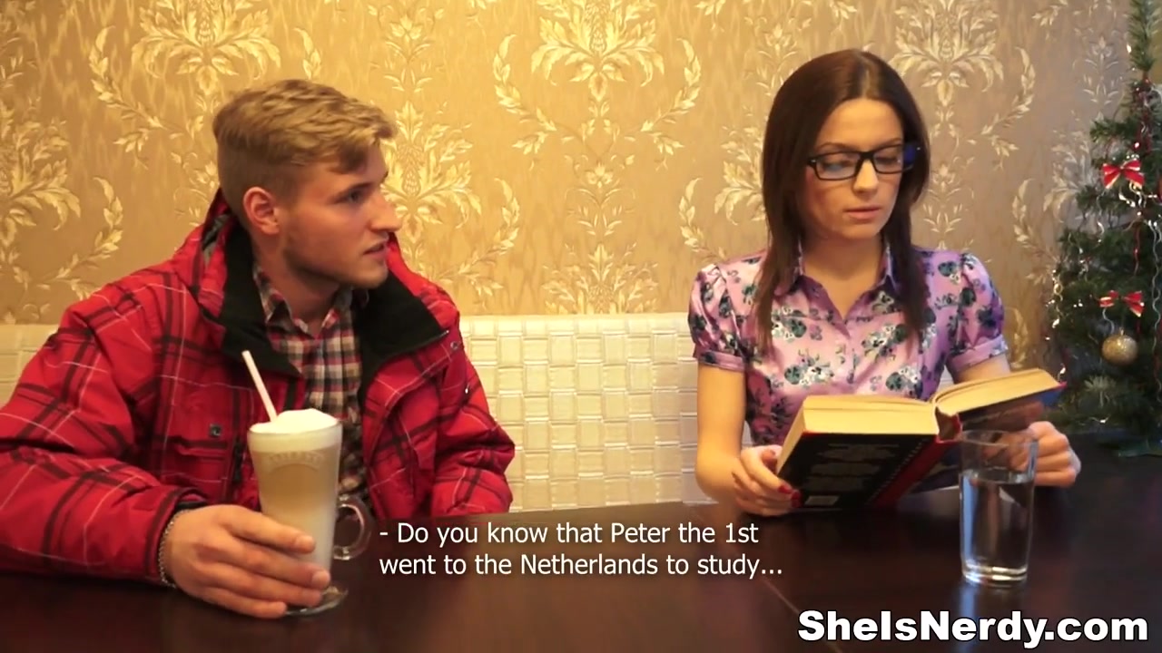Masha in Cumshot on nerdy glasses