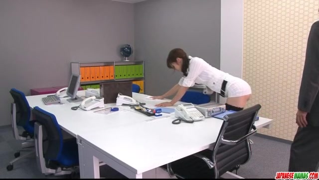 Maki Hojo tries cock in her pussy at work - More at Japanesemamas.com