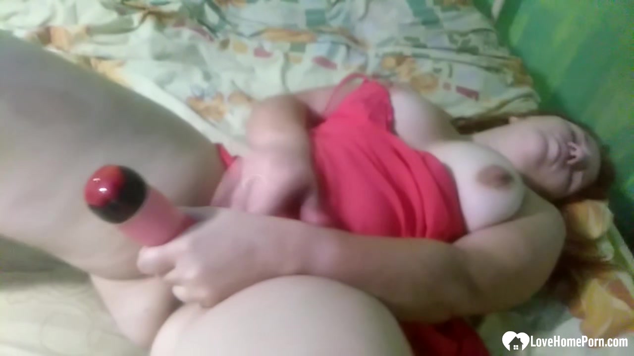 Step brother records his chubby stepsister's solo session