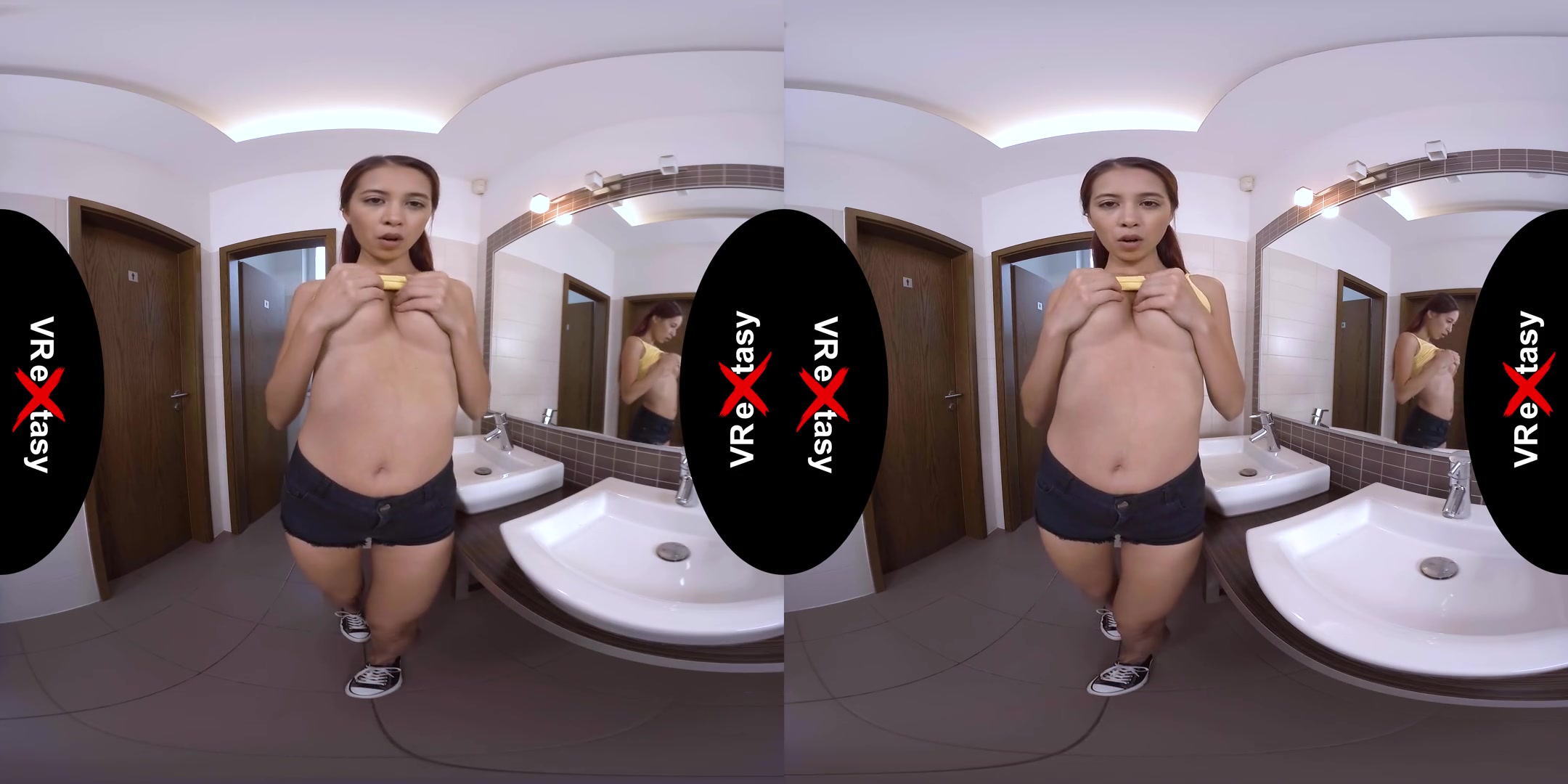 Paula Shy - Masturbates in Restroom; Hot Pornstar Solo