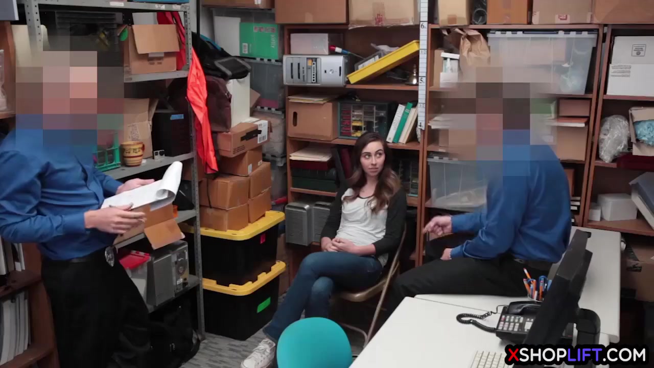 Sexy Cute teen 18+ Thief Banged By Horny Security Guards