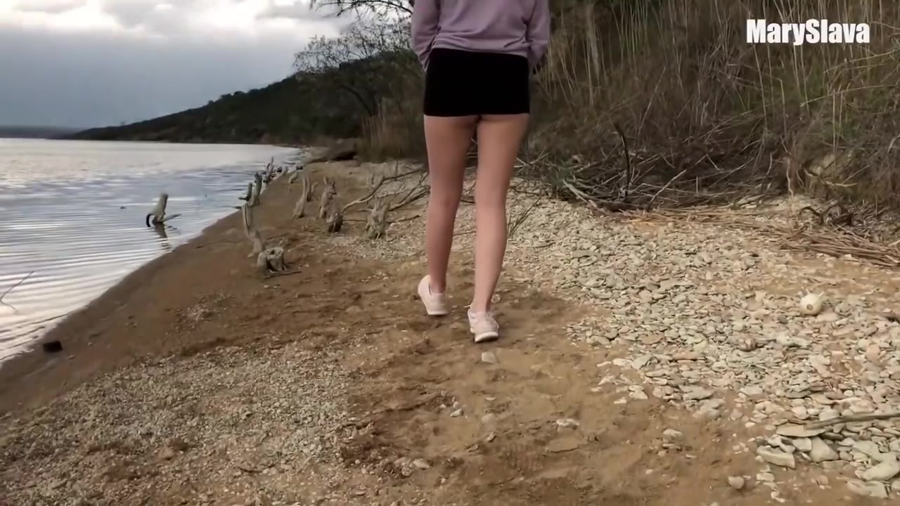 Risky Outdoor Sex Near The Lake Finished With Creampie