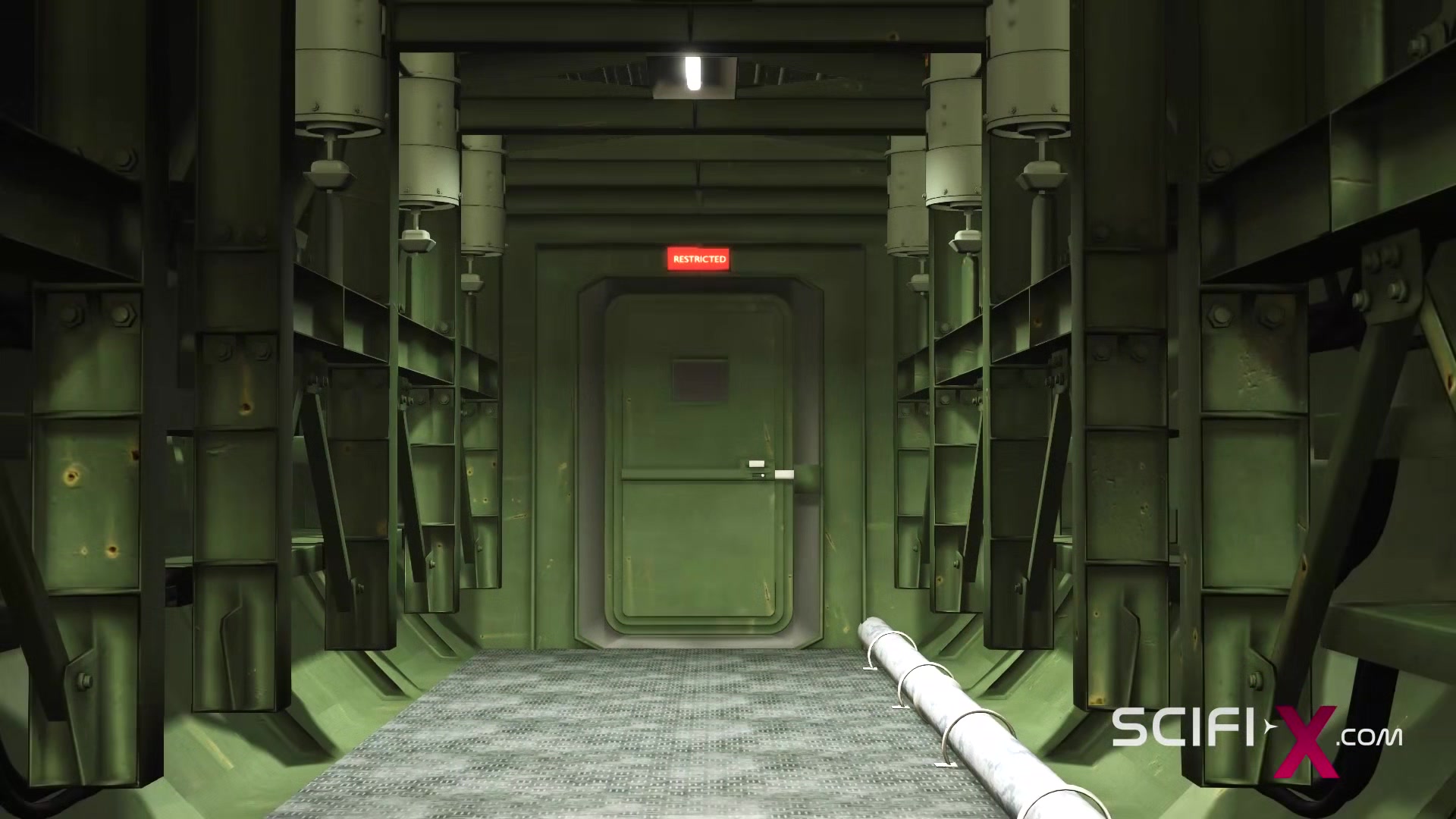 Passionate sex in the bunker. Sci-fi soldier fucks a hot woman in restraints