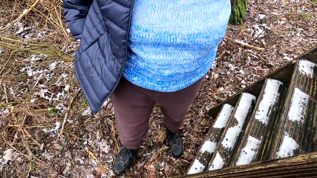 Beating Her Tits In The Snow