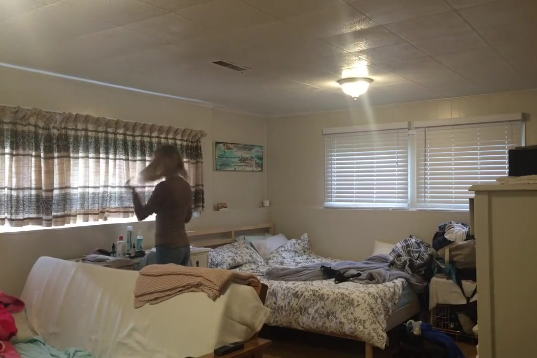 EPIC spy! Dumb slut young Step sister spied undressing after school