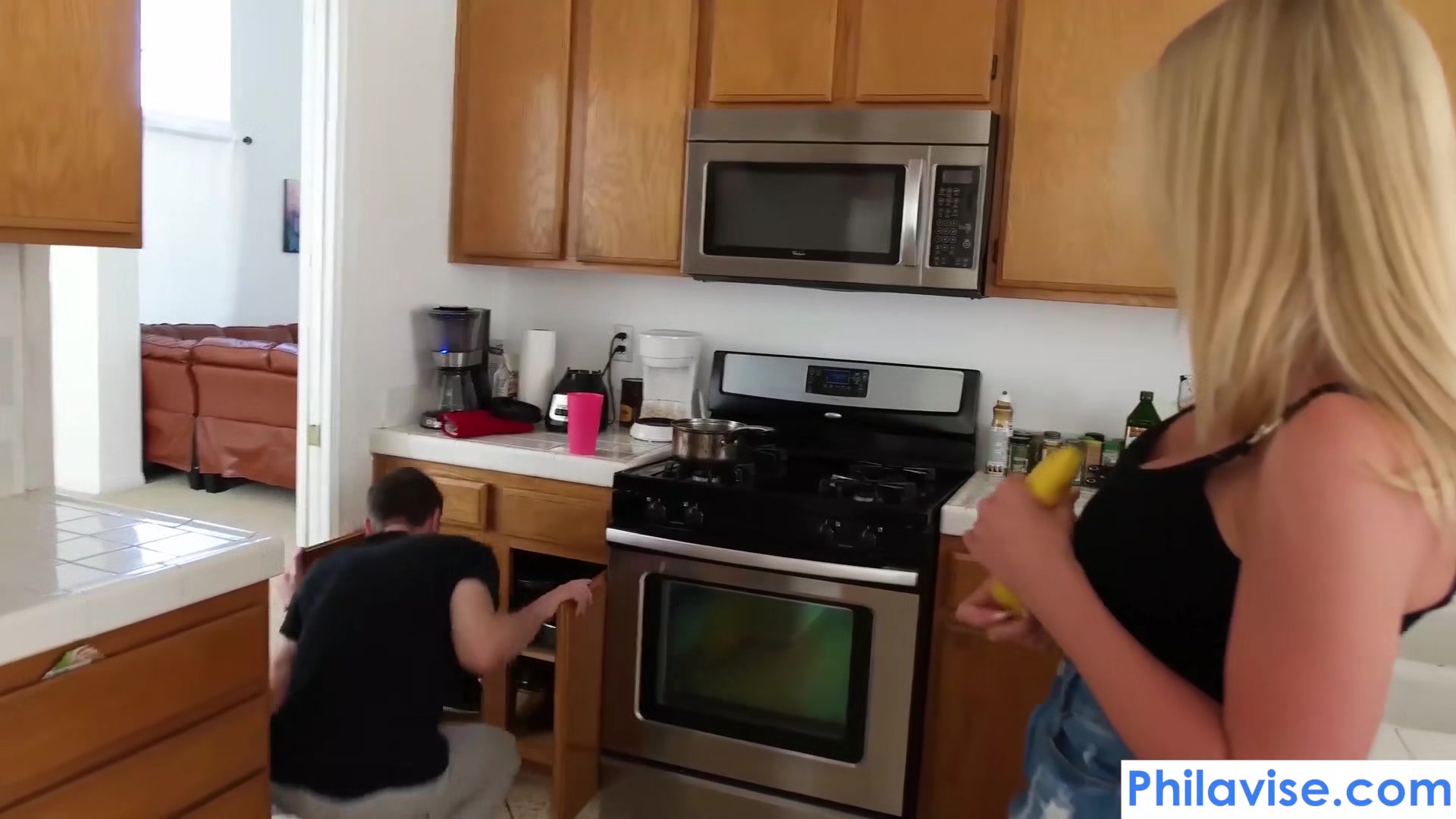 The new and curious step mom whips out a nice cock