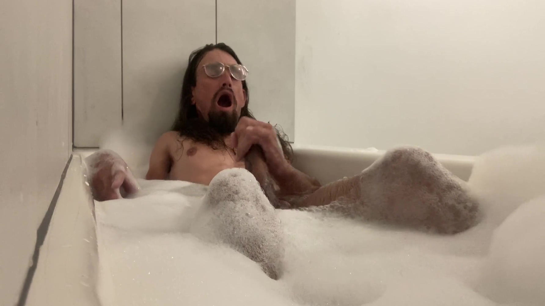 Having Fun With My Dick In The Bubble Bath