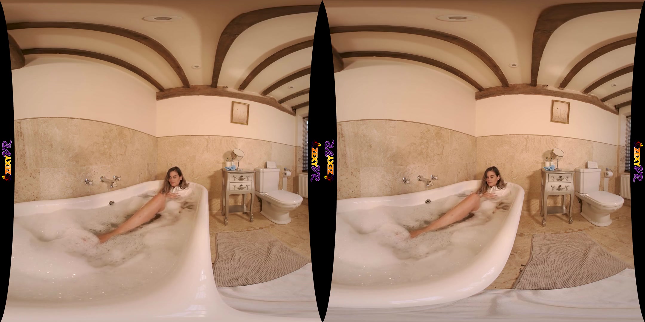 Bubble Trouble - Amateur MILF Wet Shirt in the Bathtub