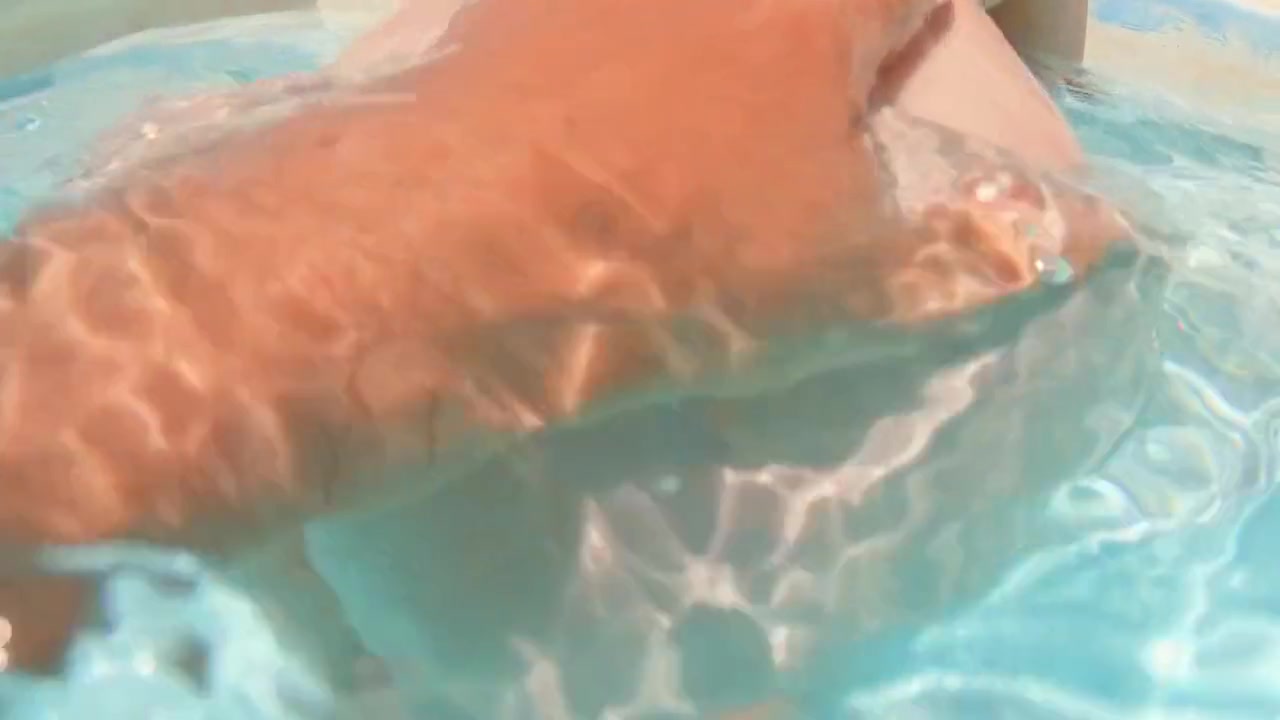 Young Busty Ginger Redhead MILF Swimming Naked & Fucked in Pool to Creampie