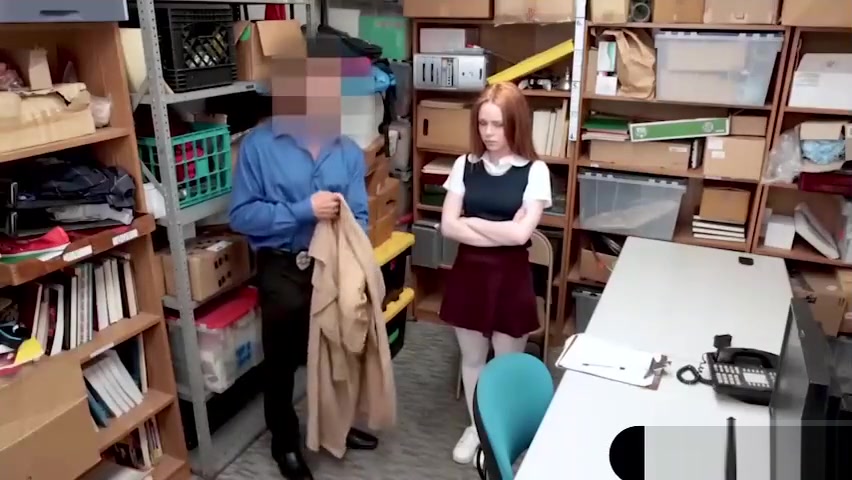 Cute Irish redhead amateur shoplifter rough fucked