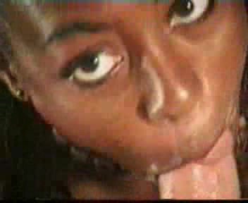 Gorgeous Ebony lady gets powerful facial cumshot