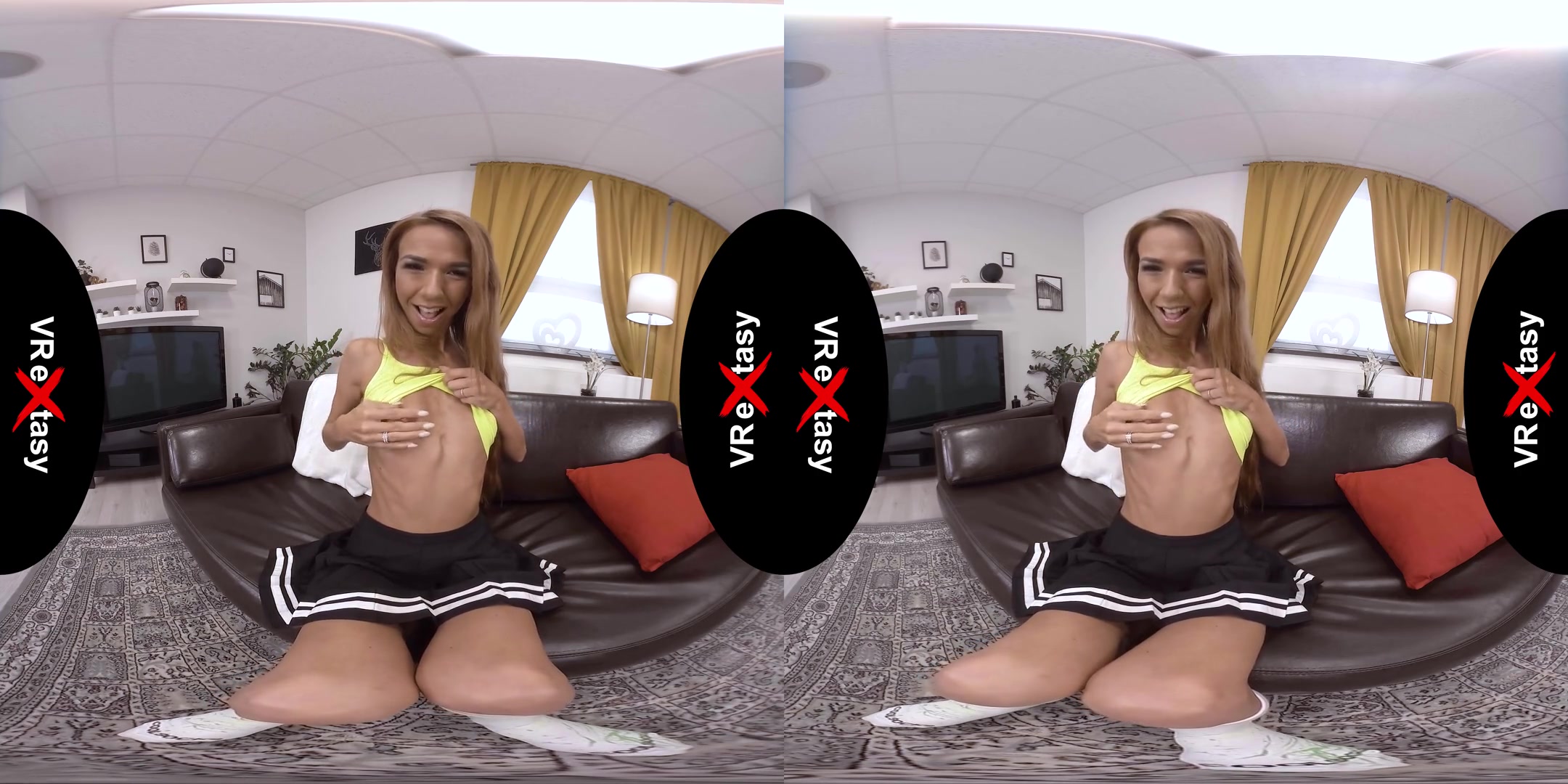 Paris Devine - Cute teen 18+ Masturbates Her Shaved Pussy - Knee Socks Fingering Solo Model