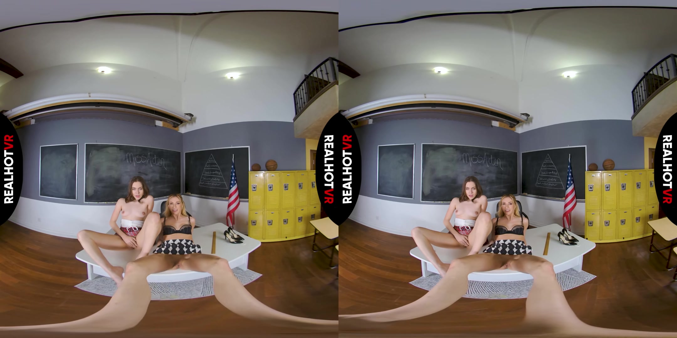 My Hot Teacher Lets Me Fuck Her & My Stepsister Joins In For Better Grades - RealHotVR