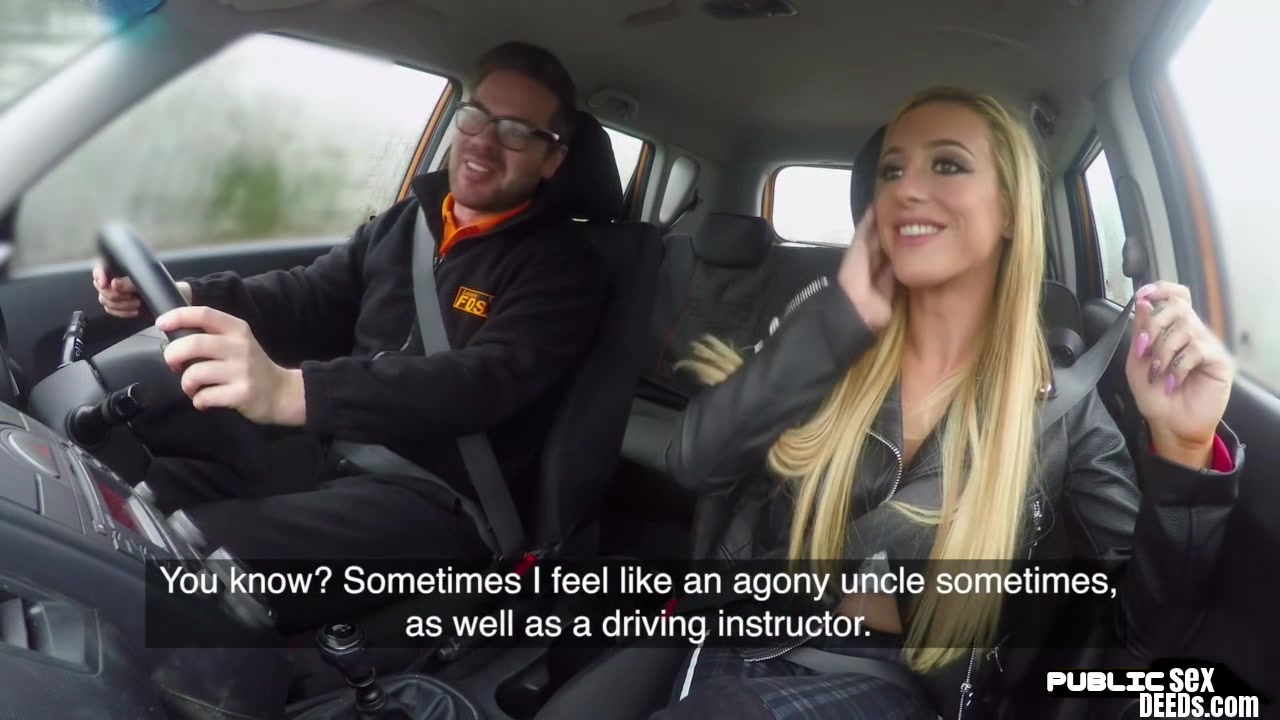 Driving student 18+ anal babe public fucked in car by instructor