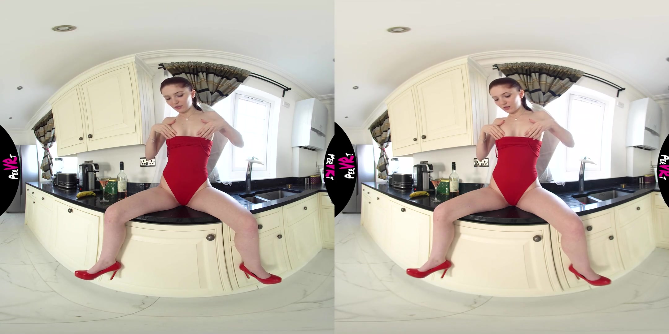 Mia Evans in Having A Bottle Of Wine - perVRt